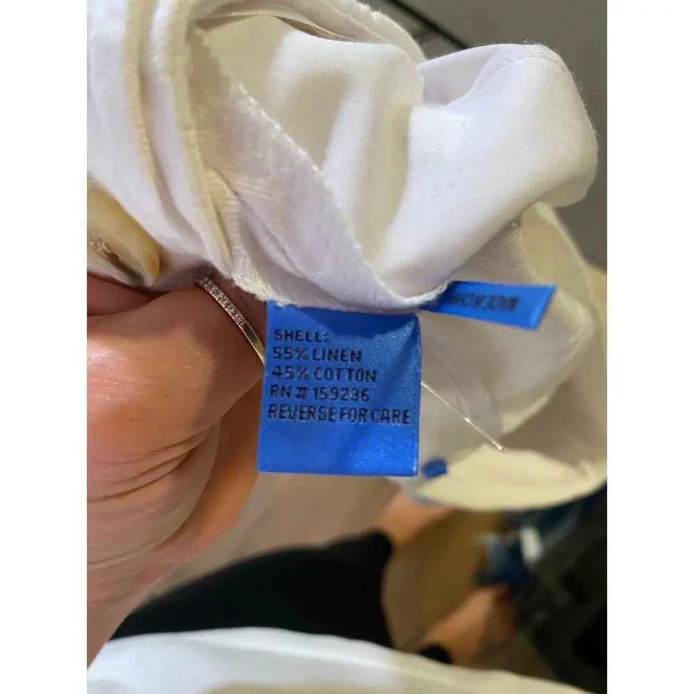 J.Mclaughlin Ebba Linen-Blend White Short SZ 10 - Picture 8 of 8